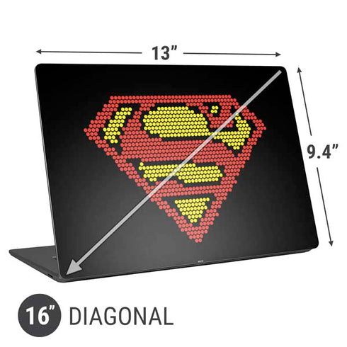 DC Comics Superman Logo Pixels Universal Laptop 16in (13 x 9.4in) Skin